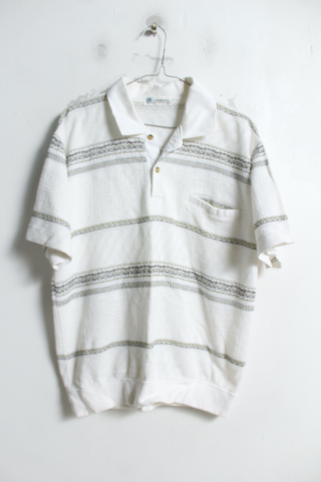 Lindbergh Mens Vintage Knitted Polo Shirt - White - Size M Medium (e21)