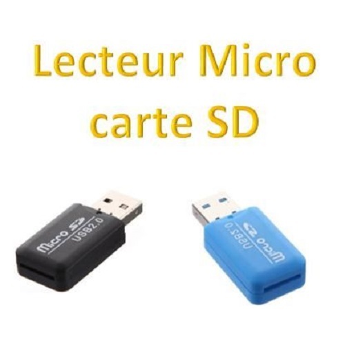 Lot de 2 - Adaptateur Lecteur Carte Mémoire Micro SD TF - USB 2.0 - Photo 1/10