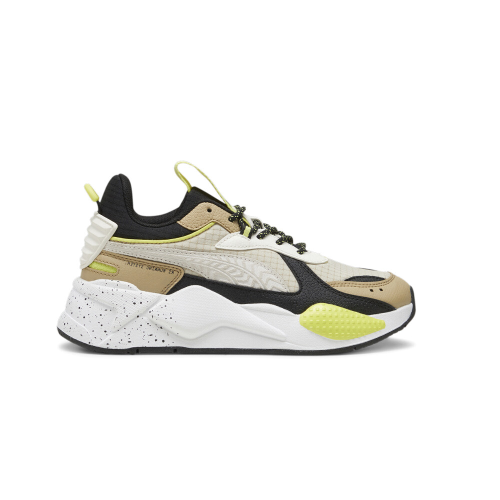 Puma RsX CrossCountry Biker Молодежные кроссовки на шнуровке для мальчиков Бежевого и серого цветов, повседневная обувь