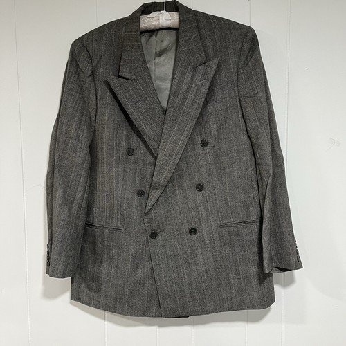 Christian Dior Blazer Mens 42 Gray Double Breasted Lined Sports Jacket