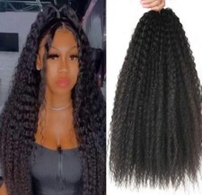 18" Yaki Kinky Curly Crochet Hair Twist Braid Afro Curly Braiding Hair Extension