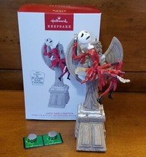 🎦 NUOVO Hallmark JACK SKELLINGTON 2022 Magic Sound Angel Statua Incubo Prima