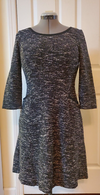 Talbots Petites black white Tweed Fit & Flare stretch Dress With Pockets  Size 6P | eBay