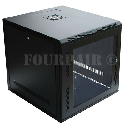 9U IT Wall Mount Network Server Data Cabinet Rack Locking Lock & Key - 18'' Deep