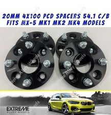 Fits Mazda Wheel Spacers 20mm Black MX-5 MX5 Mk1 Mk2 Mk4 Models 4x100 54.1 x 4