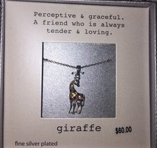 Giraffe Silver Plated Necklace / New