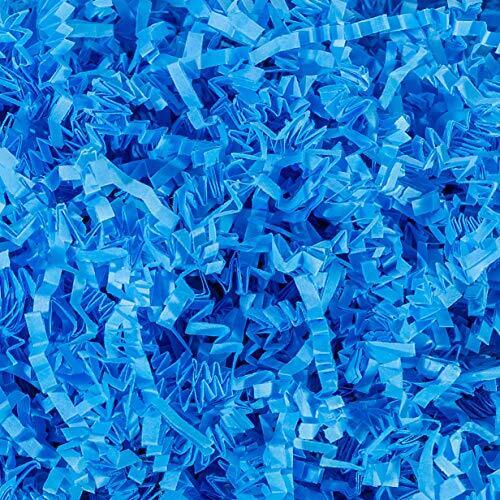 Crinkle Cut Paper Shred Filler (1/2 LB) for Gift Wrapping & Filling - Light Blue