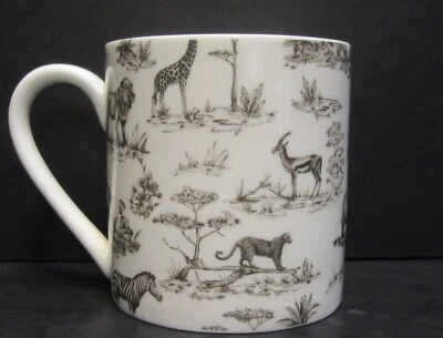 R A LAWRENCE Extra Large Fine Bone China One 1 Pint Pot Mug Rik's Safari Animals 18-20oz Uk