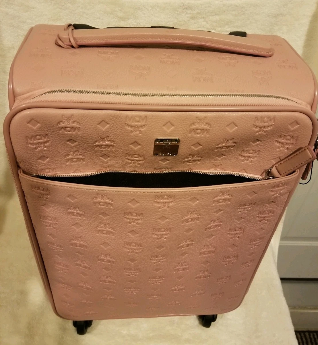 MCM Ottomar Monogrammed Leather Duffle in Pink