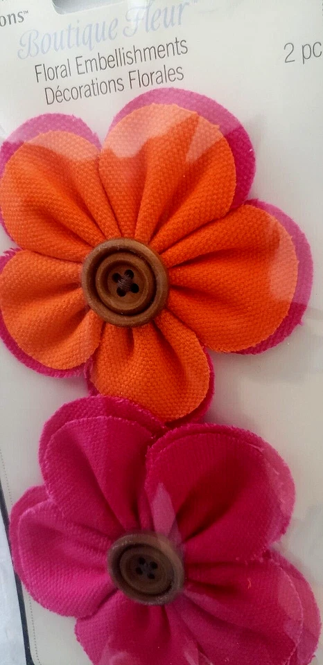 RECUERDOS Boutique Flor ADORNOS FLORALES - 2 piezas - ROSA/NARANJA Foto 2 de 2