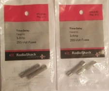 NEW! RadioShack 3A 250V Time-Delay Fuses 2700155 (2 PACKAGES) *FREE SHIPPING*