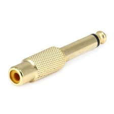 6.35mm 1/4" TS Mono Male Plug To RCA Female Jack Audio Adapter Metal Gold Plated