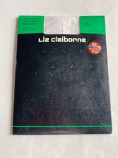 Vintage Liz control top DRESS sheer pantyhose size 1 white #699 Sandalfoot NEW