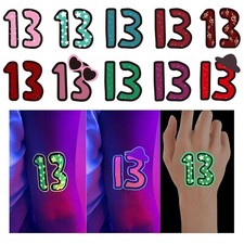 48 Pcs Temporary Tattoos, Glow in Dark  13 Hand