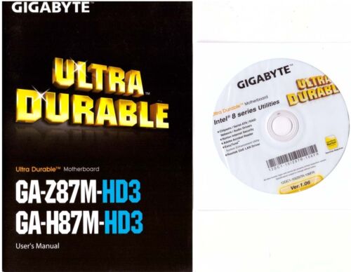 DRIVER CD + MANUALE x scheda madre main board Gigabyte GA-Z87M-HD3, GA-H87M-HD3 - Foto 1 di 1