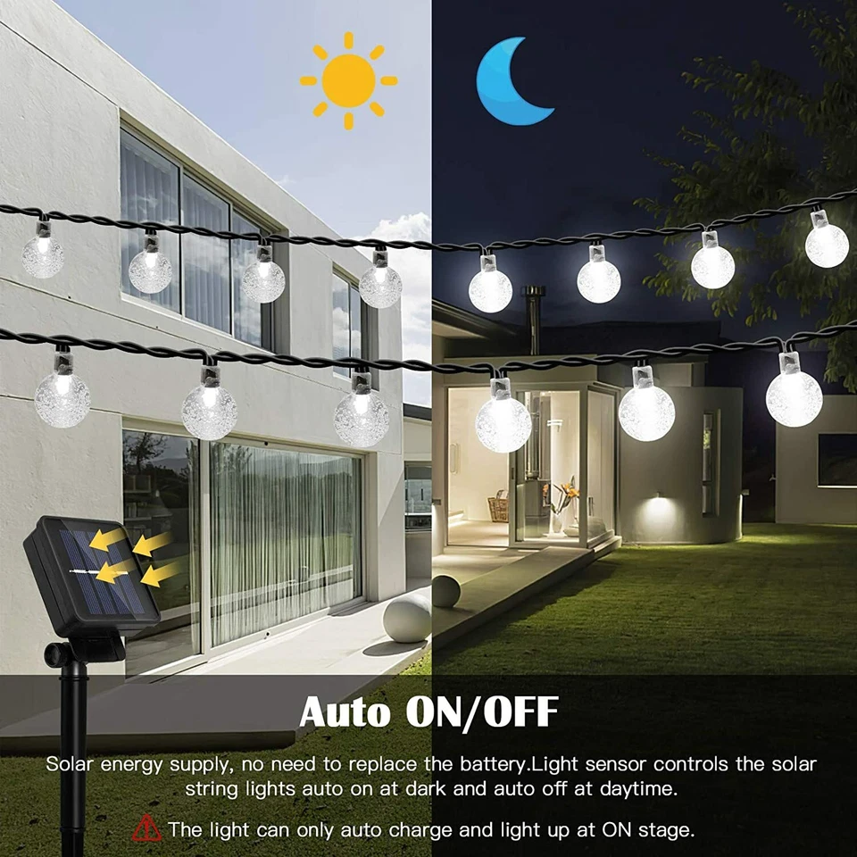 50 LED Solar String Lights Patio Party Yard Garden Wedding Waterproof Outdoor - Image 2 of 4