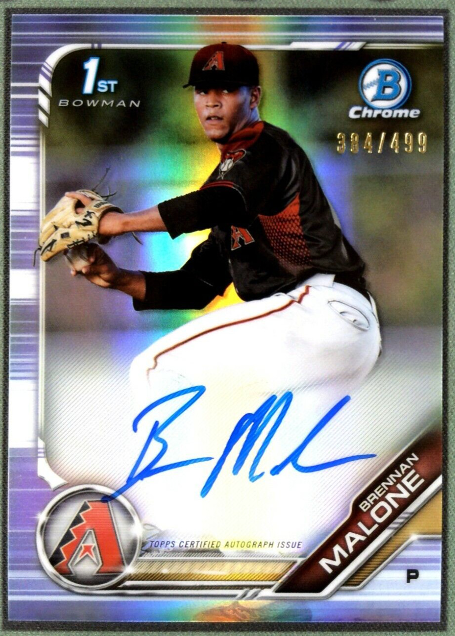 2019 Bowman Chrome Brennan Malone 1st Prospect Refractor Auto /499