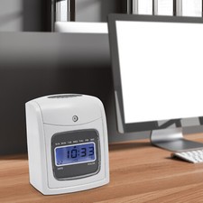 Time Clock Punch Card Employee Attendance Machine LCD Display Check- in Machine