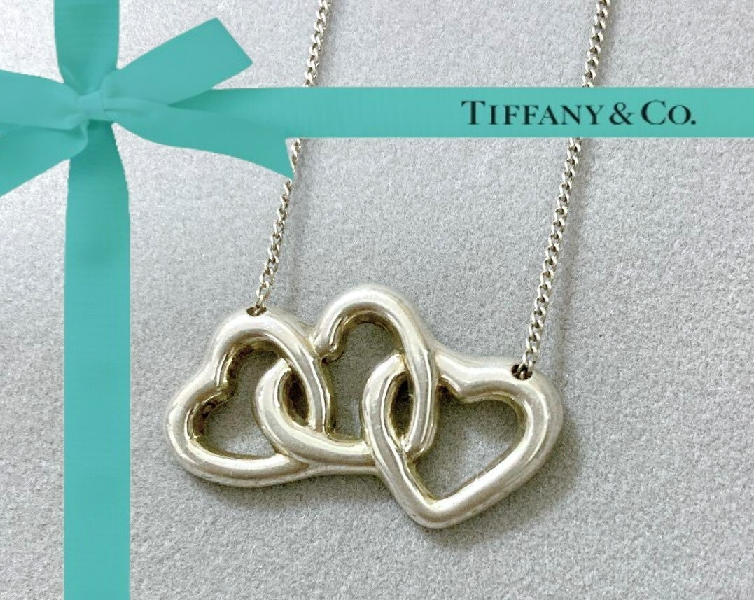 Tiffany & Co. Triple Open Heart Necklace Pendant Silver 925 Tiffany & Co. Triple Open Heart Necklace Pendant Silver 925