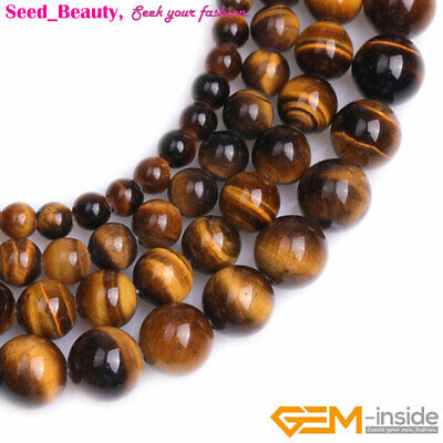 2mm Big Hole Natural Round Yellow Tiger's Eye Loose Beads Jewelry Making 15" Gem 