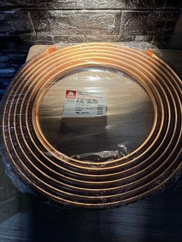 Streamline 656R Acr Copper Tubing, 1/2 In Outside Dia, 50 Ft, Coil, Seamless,