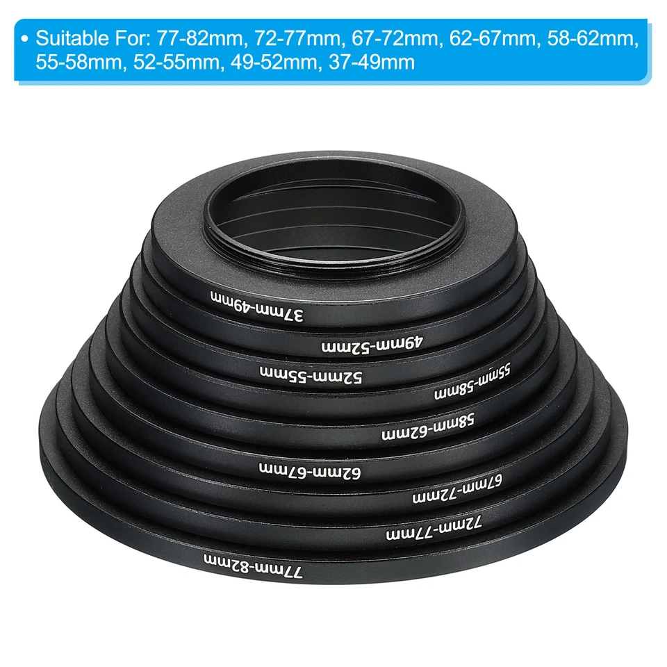 Paquete de 9 anillos de configuración de lentes de cámara adaptador de filtro de lentes accesorios de anillos de aumento Foto 2 de 4