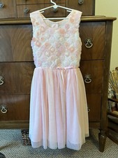 Jona Michelle Girls Dress Special Occasion Pink Orange Rosettes Tulle size 10