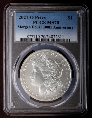 2021-O Privy PCGS MS70 MORGAN Silver $1 Dollar Coin New Orleans MS70