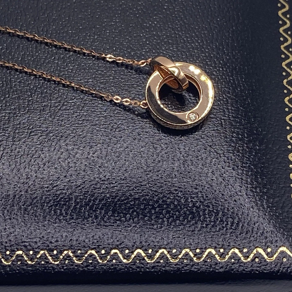 Collar de diamantes de oro de 18 quilates de 0,22 quilates de diamantes naturales de oro rosa sólido con sello del Reino Unido Foto 4 de 4