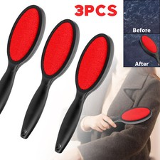 3Pcs Double Sided Lint Brush Clothes Fluff Pet Hair Remover Fabric Dust Cleaner