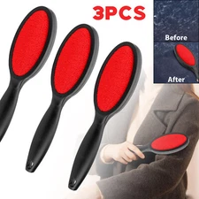 3Pcs Double Sided Lint Brush Clothes Fluff Pet Hair Remover Fabric Dust Cleaner