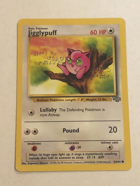 Original 1995 Jigglypuff Pokemon Card RARE 54 64 EBay