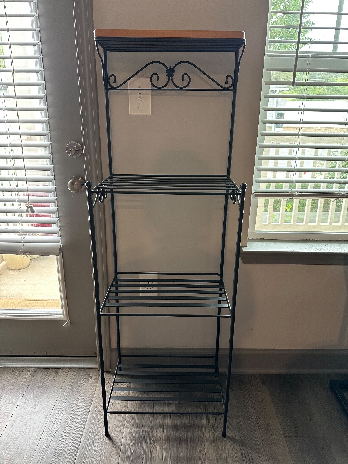 Longaberger Tall Bakers Rack with Top Classic Brown Wood Shelf eBay