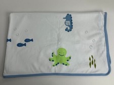 VINTAGE NEW Gymboree 2002 Under The Sea Octopus Seahorse Baby Receiving Blanket