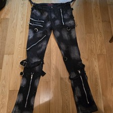 Tripp NYC Bondage Pants Daang Goodman Size 30 Bleach Stud Zippers Y2K Rave Goth