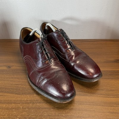 Johnston & Murphy Shoes Mens 12 Limited Lace Up Red Burgundy Wingtip Oxford USA