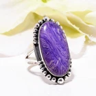 Purple Charoite Ring in Solid 925 Sterling Silver, Anniversary Gift for Her