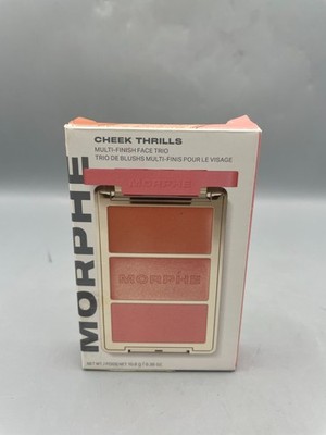 Morphe Cheek Thrills Face Trio Beach Bonfire Coral Peach Cream Balm Powder NEW