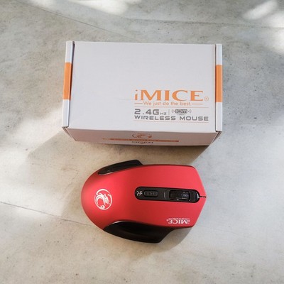 Red iMice 2.4GHz High Quality Wireless Optical Mouse W Batteries & Receiver