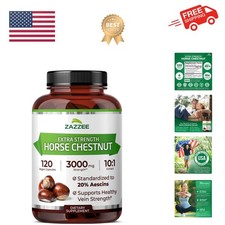 Extra Strength Horse Chestnut 10:1 Extract, 20% Aescins, 120  Capsules, 4  Su...