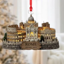 Custom Rome Landmark Acrylic Ornament: Sophisticated 2025 Travel