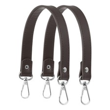 14" Leather Purse Strap Replacement Gold Buckle for Handbag 2 Pack, Dark Brown 