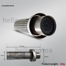 Silenciador de acero inoxidable con control de volumen de escape para reducir el ruido deflector interior de 60 mm