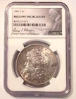 1881-S US Morgan Silver Dollar $1 NGC Certified Brilliant Uncirculated