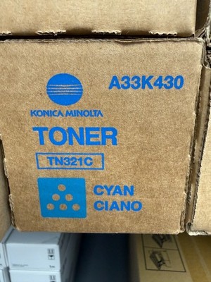 Konica Minolta  A33K430 TN321C Cyan Toner Cartridge Genuine New Sealed