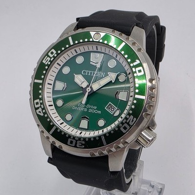 Citizen Promaster Diver Watch BN0158-18X Eco-Drive Green Dial Black