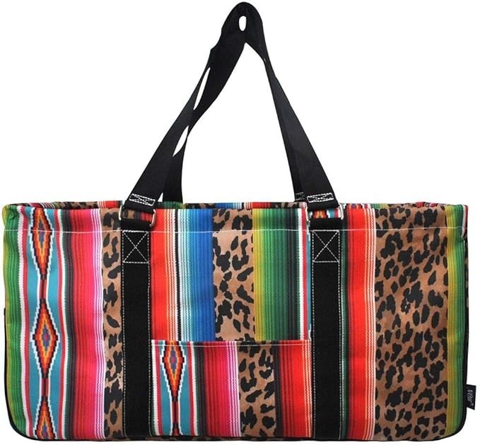 Leopard Serape NGIL All Purpose Open Top Utility Tote Bag
