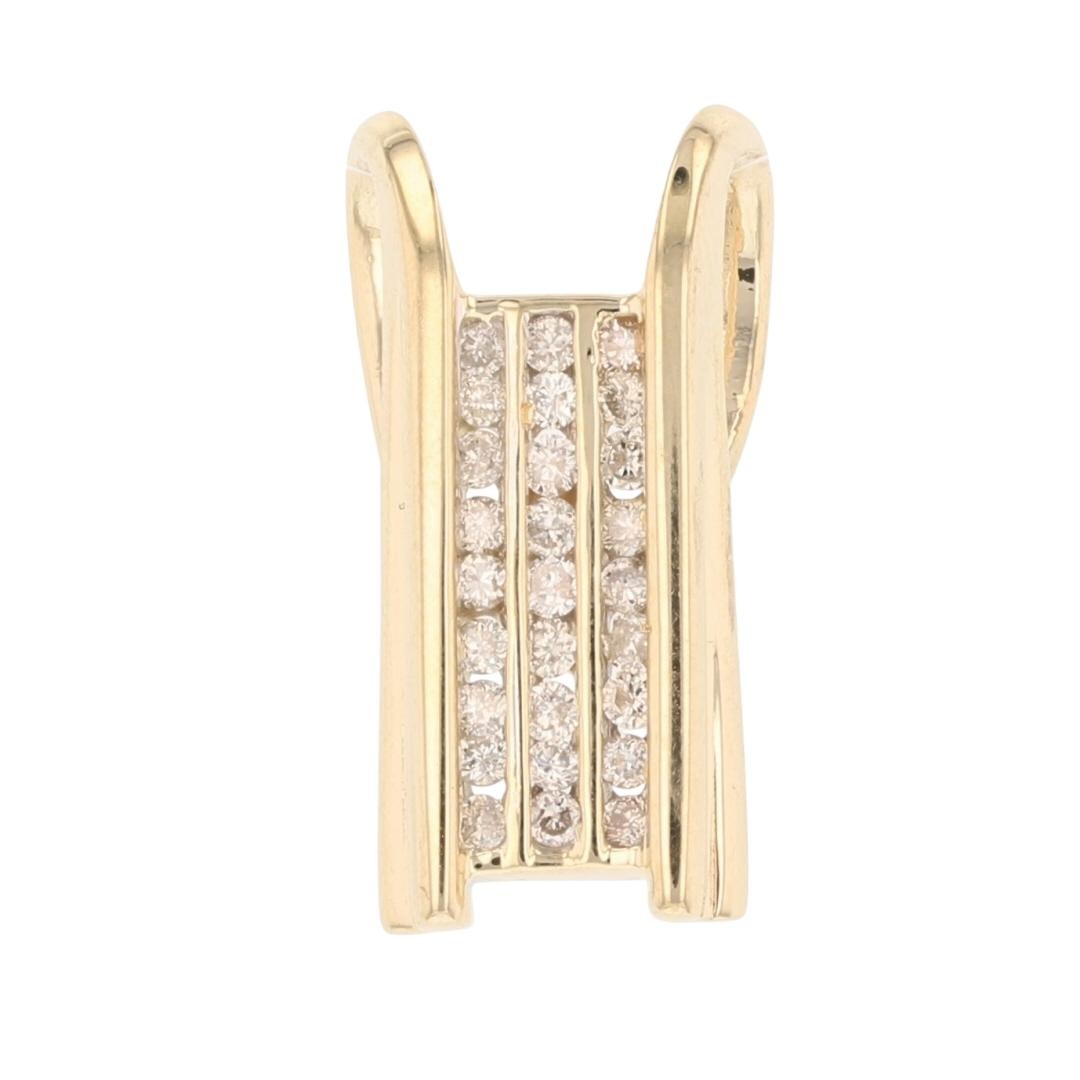 .54ctw Round Cut Diamond Rectangular Enhancer Pen… - image 1
