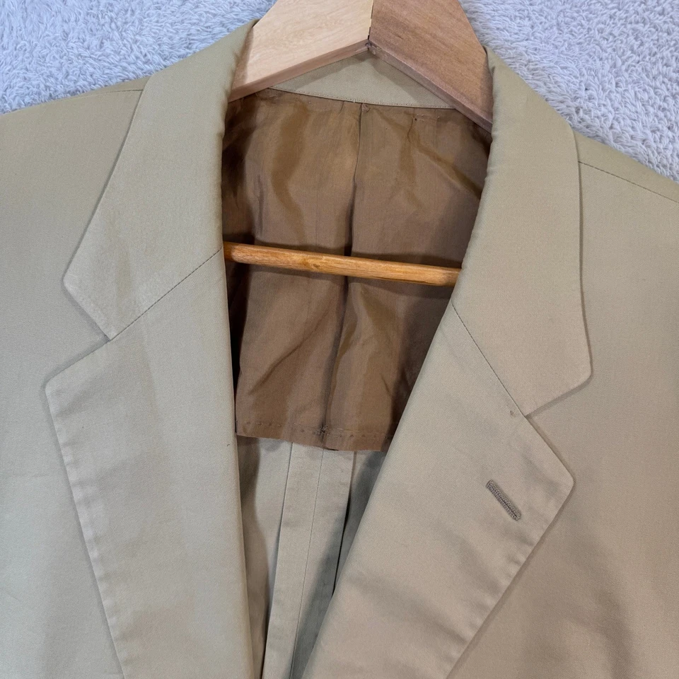 Chaqueta Blazer DE COLECCIÓN ISAIA Para Hombres 44S Caqui Beige Algodón Hecha en Italia Preppy Foto 2 de 4