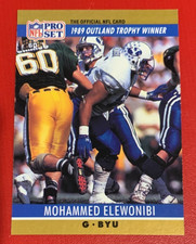 NFL MOHAMMED ELEWONIBI Brigham Young 1990 Pro Set ROOKIE Trading CARD #20